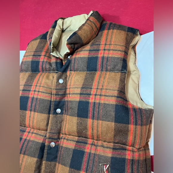 Gordon & Ferguson Field & Stream DOWN PUFFER VEST BROWN BLACK Plaid Reversible L - Picture 8 of 16